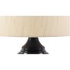 Rawnie Off White Fabric Shade Table Lamp with Black Iron Base