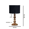 Devansh Black  Jute   Table Lamp With  Wood Natural Base (7X7X15.5 Inches)-17