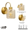 Hendrik Single Light Wall Fitting In Brass  Finish Metal With Amber Glass