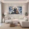 The Castle Decor Lord Shiva Wall Painting Design 5 Wooden Framed 27x48 Inch (Style 2)
