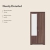 Hilton 2 Door Wardrobe With Mirror and Lock Without Drawer in Chestnut Acacia Finish