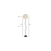Olive Off White Fabric Floor Lamp with Black Iron Base