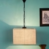 Wells White Natural Fiber Hanging Light