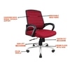 Smart Ergonomic Chair With Breathable Red Mesh Fabric