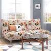 Palermo 3 Seater Click Clack Sofa cum Bed In Peach Floral Colour