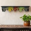 Multishade Colour Solid Wood Handcarved Vistara Navaranga Floating Wall Shelf with distres finish by DisooFashions