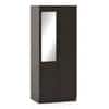 Zoey Engineered Wood 2 Door Wardrobe With Mirror in Dark Wenge Finish