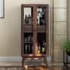 Boisdale Solid Wood Bar Cabinet (Walnut Finish)