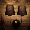 Devansh Metal Electric Wall Light in Gold Colour with Black Shade Count of 2 Lights