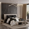 Stoa Paris Satin Comforter, 300TC Comforters for King Size Bed or King Deep Black - Ivory White Gold