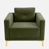 Arab Velvet 1 Seater Sofa Olive Green Color