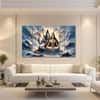The Castle Decor Lord Shiva Wall Painting Design 4 Wooden Framed 27x48 Inch (Style 2)