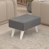 BLUEWUD Midase Rectangular Engineered Wood Multipurpose Ottoman Pouffes Stool/Sitting Furniture Footrest Seat Pouf Puffy Foam Foot Stool with 4 Legs for Living Room Decor Home Furniture (Grey)
