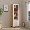 Hexa Engineered Wood Bookshelf Multipurpose Storage Rack in Giant Wood and Frosty White Colour