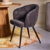 Iron Fabric Dining Chair in Grey Colour