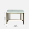 Funimet Square Metal Nesting Coffee Table Set Gold Finish White Porcelain Top Set Of 2