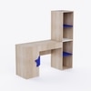 Joy Ride Study Table In Oak & Blue Colour