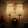 Devansh Metal Electric Wall Light in Gold Colour with Multicolor Shade Count of 2 Lights