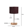 Devansh Brown Jute   Table Lamp With  Natural  Wood Base  & Steel Pipe (7X17 Inches)-17