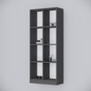 8 Shelves Open Multipurpose Matrix Kitchen Cabinet In Slate Grey Finish
