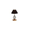 Elaina Black cotton Table lamp with Wood & Iron Base