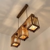 Elegant Brown Solid Wood Cluster Hanging Light