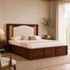 Riva Solid Wood Comfort King Bed Hydraulic Storage Provincial Teak Finish Mattress 72 x 78 Inches
