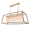 Eliante Hanging Light, Champaign Glass Shade, Mild Steel, 5 Bulbs – Modern Pendant Lighting