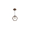 Hex Brown Solid Wood Single Hanging Light
