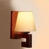 Devansh Solid Wood Electric Wall Light in off-white Colour with off-white Shade Count of 1 Light