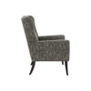 Joan Printed Human Canvas Fabric Wing Chair in Green Colour
