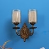 Eliante Modern Wall Lights Mild Steel & Glass Material Antique Gold & Champaign Finish