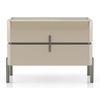 Naomi Bedside Table in High Gloss Beige Finish