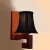 Devansh Wood Wall Mounted Lamp With Black Cotton Shade