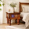 Rangrez Sheesham Wood Bedside Table in Honey Oak Finish