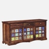 Sheesham Wood Sideboard In Rustic Teak Finish