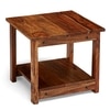 Camden Sheesham Wood Contemporary Square Coffee Table In Natural Teak Finish