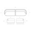 Izza Boucle 4 Seater Sofa in White Colour