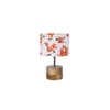 Beach Multicolour Fabric Shade Table Lamp with Natural Wooden Base
