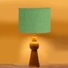 Devansh Green Jute  Table Lamp With  Wood Natural Base (7X18.25 Inches)-17