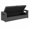 Jedlo Velvet 2 Seater Ottoman Bench with Storage  in Dark Grey  Color