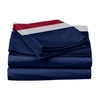 Stoa Paris 300TC UltrSatin Super King Bedsheet with 2 Pillow Covers Satin Super Navy, Red White