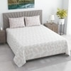 White Abstract 400 Tc Cotton Flat Super King Size Bedsheet With 2 Pillow Cover