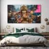 The Castle Decor Lord Ganesha Wall Painting Wooden Framed 27x48 Inch (Style 18)