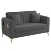Daraco Velvet 2 Seater Sofa in Dark Grey Color