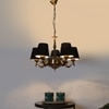 Devansh Gold Antique Wall Mounted Lamp With Black  Cotton Shade