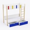 Pine Tree Single Size Bunk Bed In White & Blue Colour