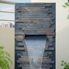 4Ft Tall Cascading Stone Wall Decoration With Led Lights Fountain