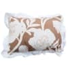 Coffee Floral 5 Pcs Super King Bedsheet Set  With 2 Pillow Covers With 2 Cushions