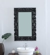 Gina Mango Wood Black Finish Carving Wall Mirror
